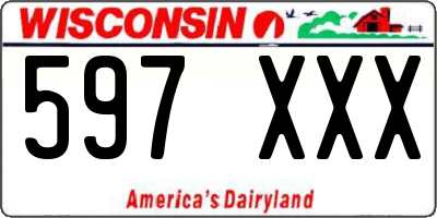 WI license plate 597XXX