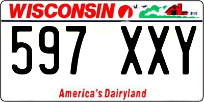 WI license plate 597XXY