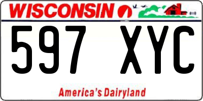 WI license plate 597XYC