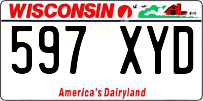 WI license plate 597XYD