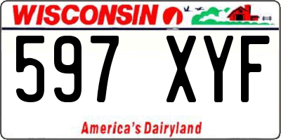 WI license plate 597XYF