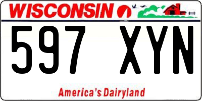 WI license plate 597XYN