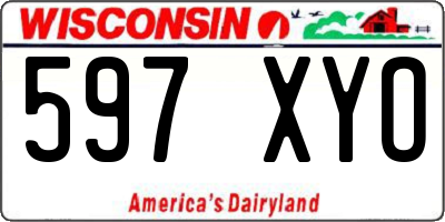 WI license plate 597XYO