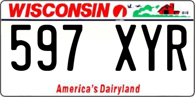 WI license plate 597XYR