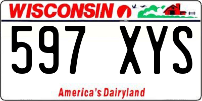 WI license plate 597XYS