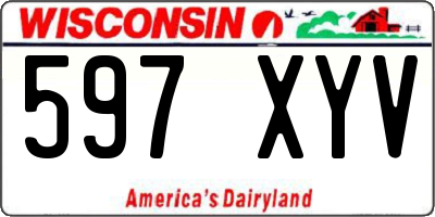 WI license plate 597XYV