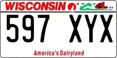 WI license plate 597XYX
