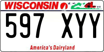 WI license plate 597XYY