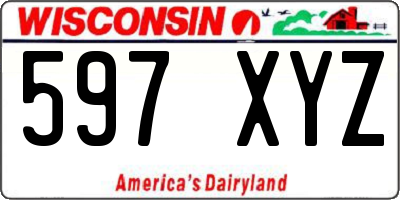 WI license plate 597XYZ