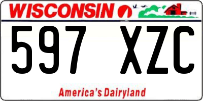WI license plate 597XZC
