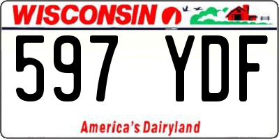 WI license plate 597YDF