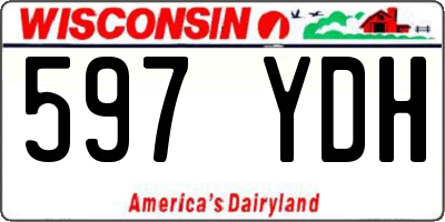 WI license plate 597YDH