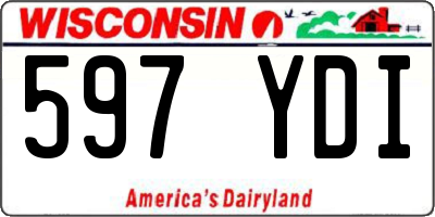 WI license plate 597YDI