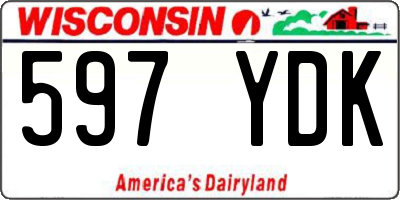 WI license plate 597YDK