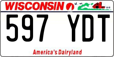 WI license plate 597YDT