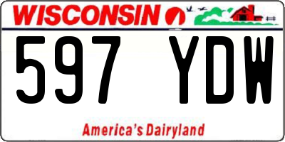 WI license plate 597YDW