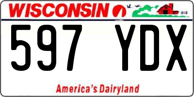 WI license plate 597YDX