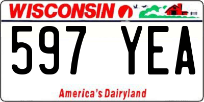 WI license plate 597YEA