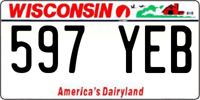 WI license plate 597YEB