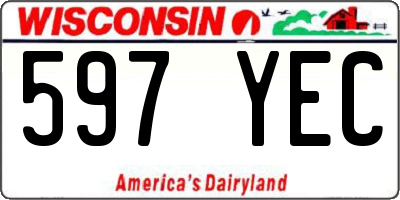 WI license plate 597YEC