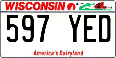 WI license plate 597YED