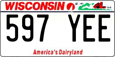 WI license plate 597YEE