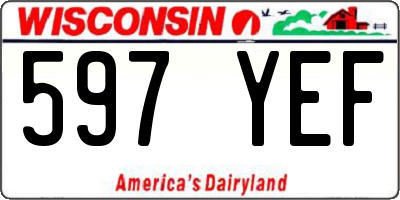 WI license plate 597YEF