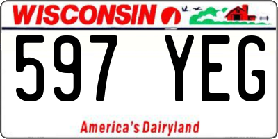 WI license plate 597YEG