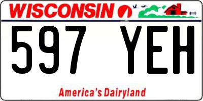 WI license plate 597YEH