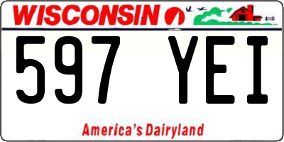 WI license plate 597YEI