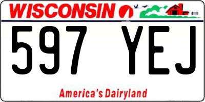 WI license plate 597YEJ