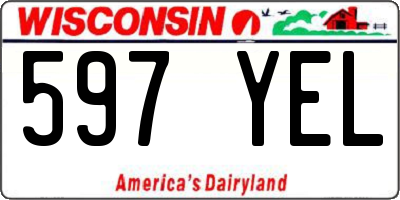 WI license plate 597YEL