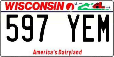 WI license plate 597YEM