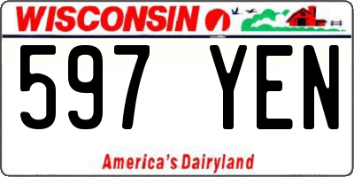 WI license plate 597YEN