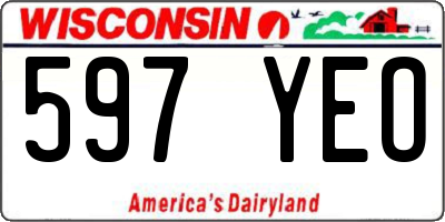 WI license plate 597YEO