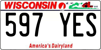 WI license plate 597YES