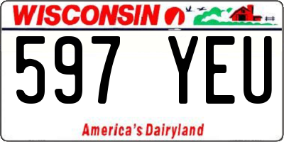 WI license plate 597YEU