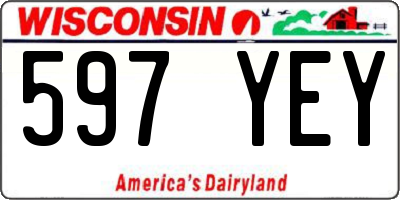 WI license plate 597YEY