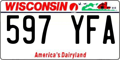 WI license plate 597YFA
