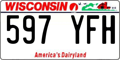WI license plate 597YFH