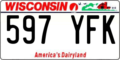 WI license plate 597YFK