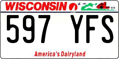 WI license plate 597YFS