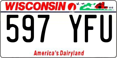 WI license plate 597YFU