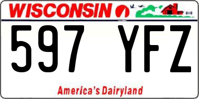 WI license plate 597YFZ