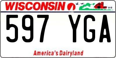 WI license plate 597YGA