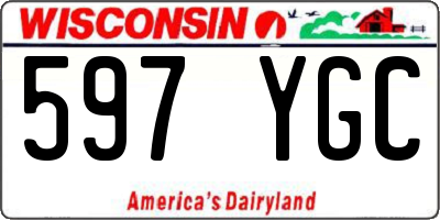 WI license plate 597YGC
