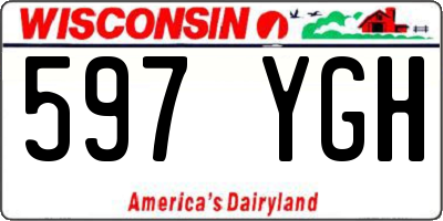 WI license plate 597YGH