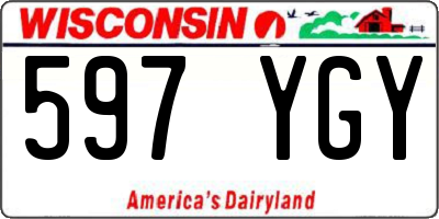 WI license plate 597YGY
