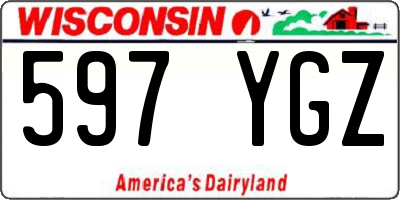 WI license plate 597YGZ