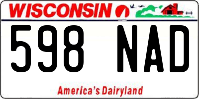 WI license plate 598NAD